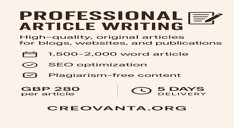 Professional Article Writing for Blogs, Websites, and Publications