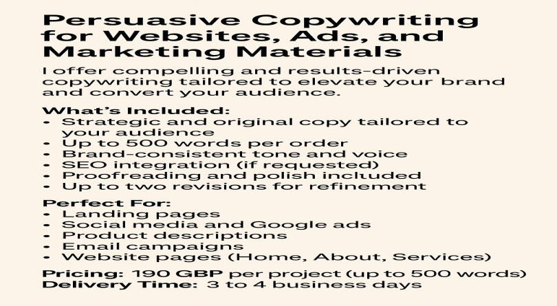 Persuasive Copywriting for Websites, Ads, and Marketing Materials
